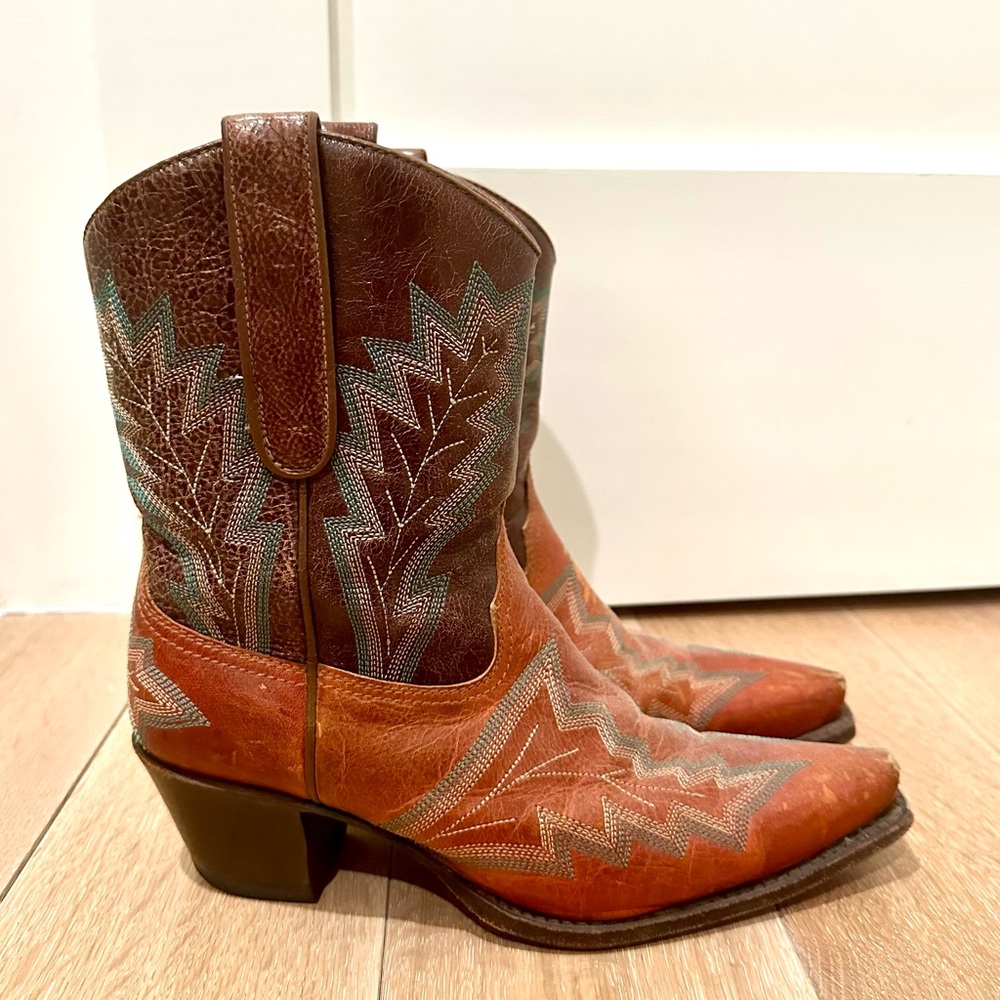 Vintage 2006 Frye western embroidered leather boots size 7